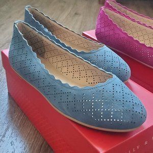 Kelly and Katie Posh Kid Suede Flats - Powder Blue